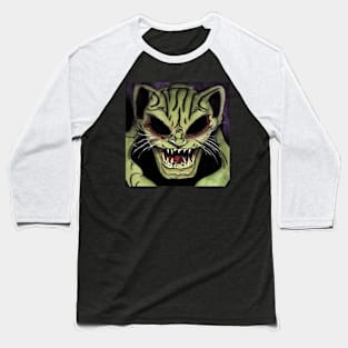 Fang Crazy Cat Baseball T-Shirt